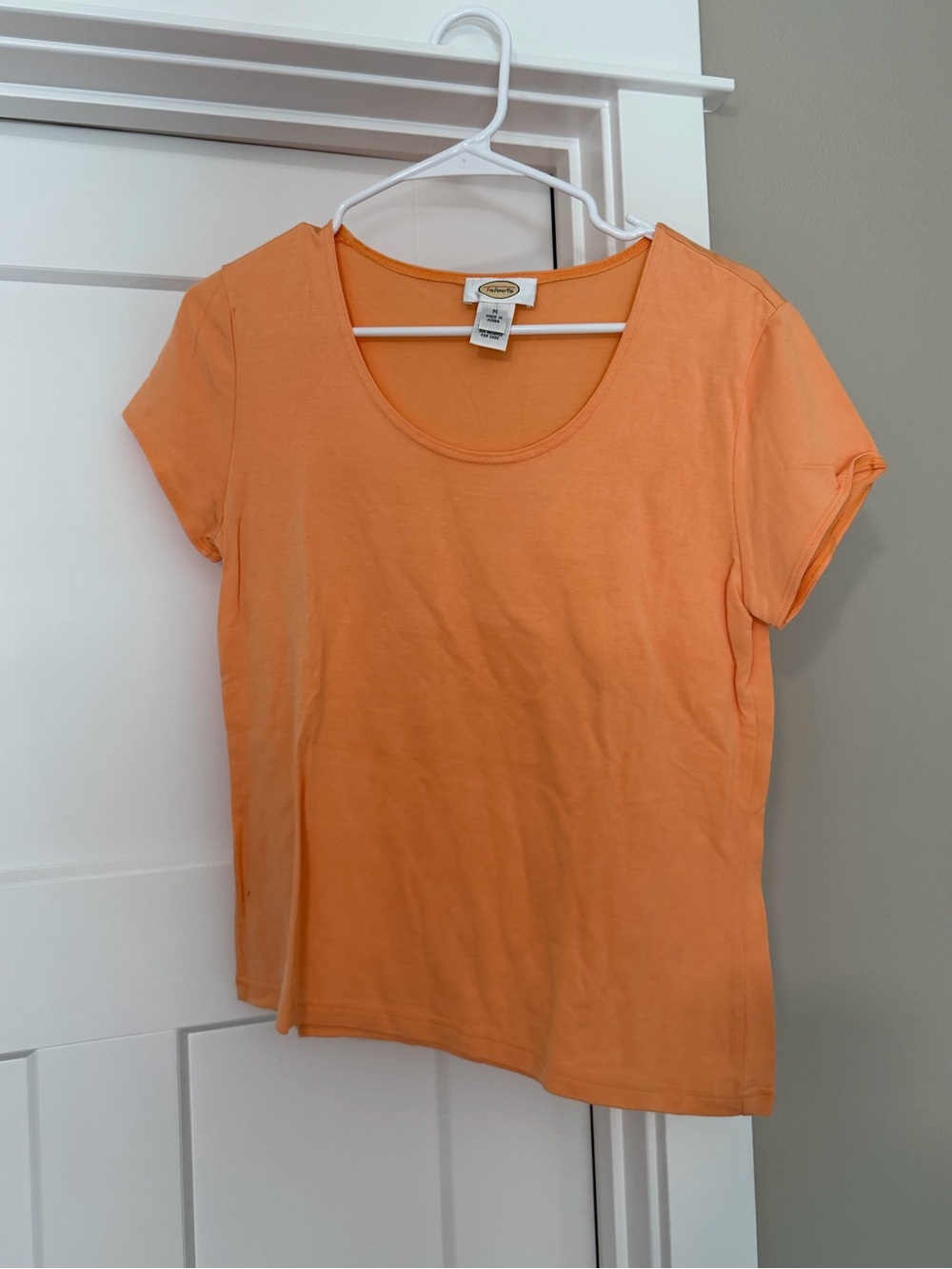 Talbots Short Sleeve Scoop Neck Tee in Bright Orange